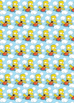 BART SIMPSON Birthday Gift Wrap - The Simpsons Birthday Wrapping Paper - Homer