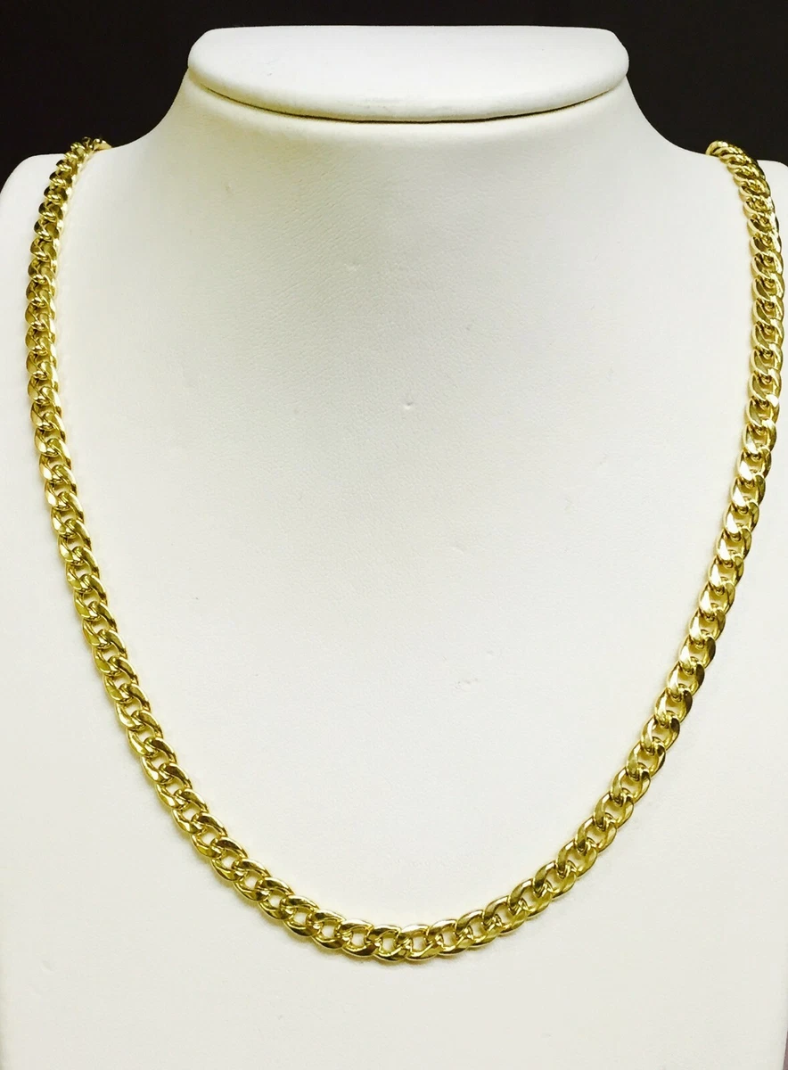 14k Yellow Gold Mens Miami Cuban Curb Link 24