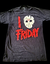 Friday the 13th Jason Voorhees Mask Crew Neck Short Sleeve T-Shirt Size Medium