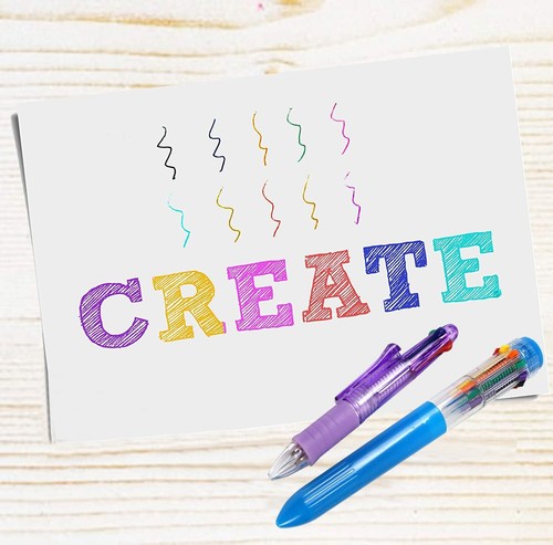 (Set of 2) Jumbo Ball Pens Multicoloured Ink Retractable Chunky Size Colour Pens - Picture 10 of 18