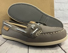 Sperry Top-Sider Women s Coil Leather Boat Shoes Size 5 Ivory Non-Marking NIB