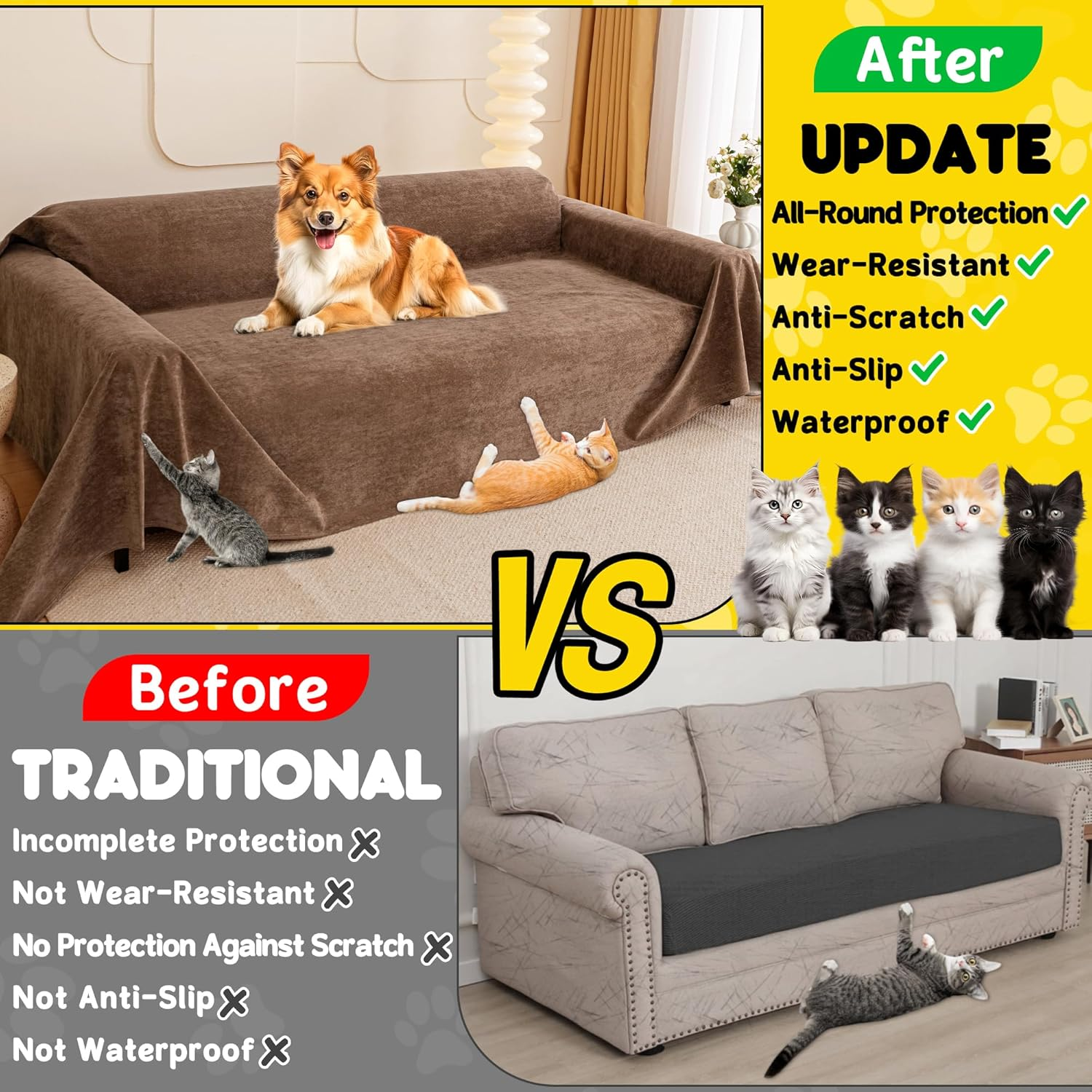 Copridivano Impermeabile Copridivano Antigraffio Di Gatto