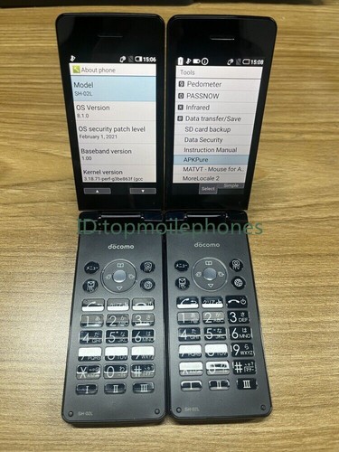 SHARP SH-02L AQUOS KEITAI 2 JAPAN ANDROID FLIP PHONE BLACK UNLOCKED - Picture 1 of 18