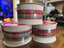 3 Jumbo Celebrate It Wired Ribbon, Each Roll 2.5" X 25 FT 75 FT Total , New.