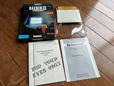 Hacker II The Doomsday Papers IBM TANDY Activision 5.25'' Big Box