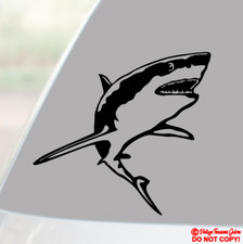 GREAT WHITE SHARK Vinyl Decal Sticker Car Truck Rear Window Wall Bumper Jaws Jdm