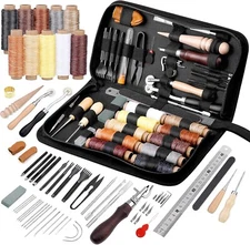 Leather Working Tools Craft Kit Repair Waxed Thread Stitching Punch Sewing Craft