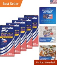 Heavy Duty Aluminum Foil Sheets - 150 Pre-Cut Sheets for Easy Grilling
