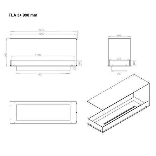 Foco Raumteiler 1200, Bioethanol-Kamin, dreiseitig, Raumteiler, Leistung: 6,2 kW - Bild 11 von 14