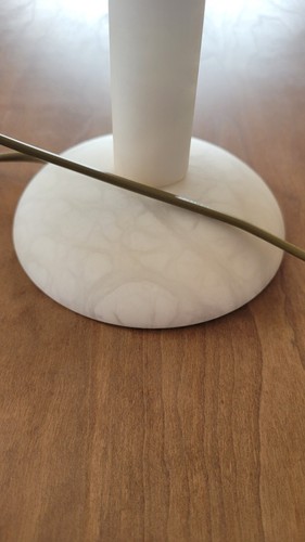 Alabaster Tischlampe, Nachttischlampe, Lampe, ca .33,5 cm, cremeweiß - Bild 2 von 4