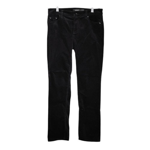 Ralph Lauren Women's Pants Black Corduroy Straight Leg Stretch Mid Rise Size 4P