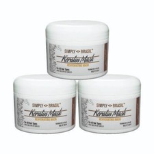 Simply Brasil Keratin Mask Formaldehyde Free, Set of 3 8 oz 