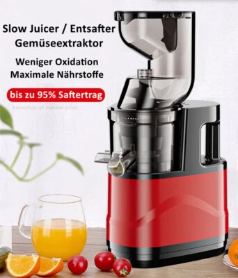 MARKENLOS Slow Juicer Elektrische Entsafter Saftpresse 80mm Gemüse Obst Squeezer Presse DE