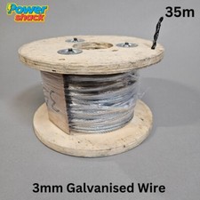 Image of 35m - 3mm GALVANISED STEEL WIRE ROPE METAL CABLE - Catenary Wire