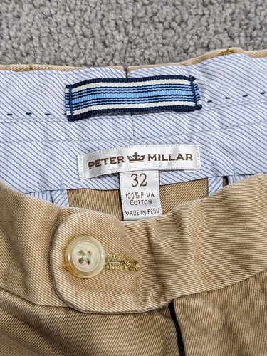 Peter Millar Golf Pants Mens 32x34 Brown Performance Pima Cotton Twill Chino - Picture 3 of 9