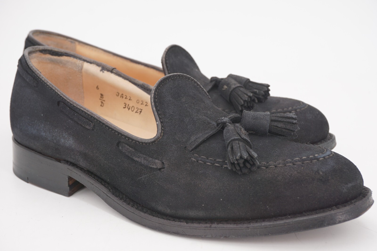 $593 | ALDEN 6 D BLACK TAN SUEDE TASSEL LOAFER AB… - image 5