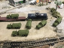 N Scale WW 2 military army 6 2.5 ton open gas fuel tanker trucks 3d printed