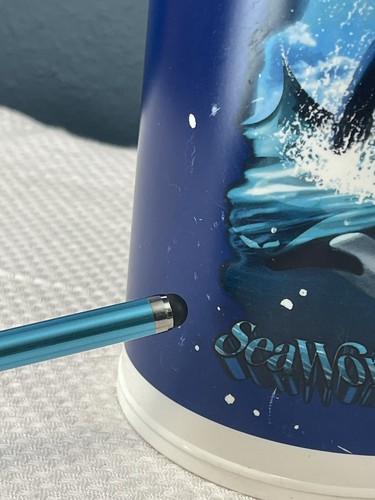 VTG Sea World Whale Insulated Mug 32 Oz Plastic Orca Shamu Flaws Wear See Pics! - Picture 9 of 18