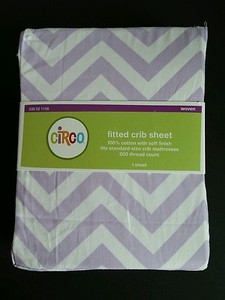 Circo Purple Lavender White Chevron Crib Sheet 100 Cotton Baby