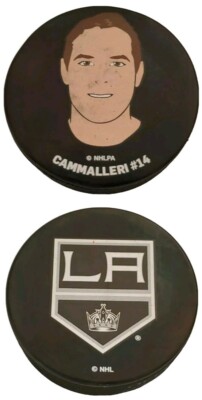 MIKE CAMMALLERI #14 NHLPA NHL OFFICIAL PLAYER PHOTO HOCKEY PUCK LA KINGS  