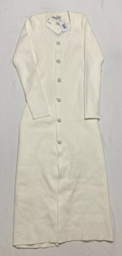 Maxi Vestido Blanco M Rosa Sin Fin Con Botones Nuevo con Etiquetas - Imagen 2 de 6