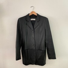 Black Vintage Lambskin Leather Coat
