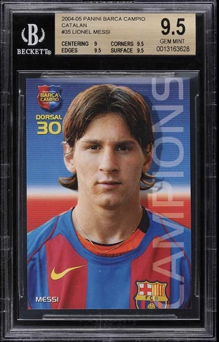 2004 PANINI BARCA CAMPIO CATALAN #35 LIONEL MESSI ROOKIE RC BGS 9.5 (POP 5 !)