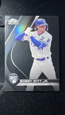 2022 TOPPS CHROME BLACK BOBBY WITT JR VARIATION ROOKIE CARD ROYALS 