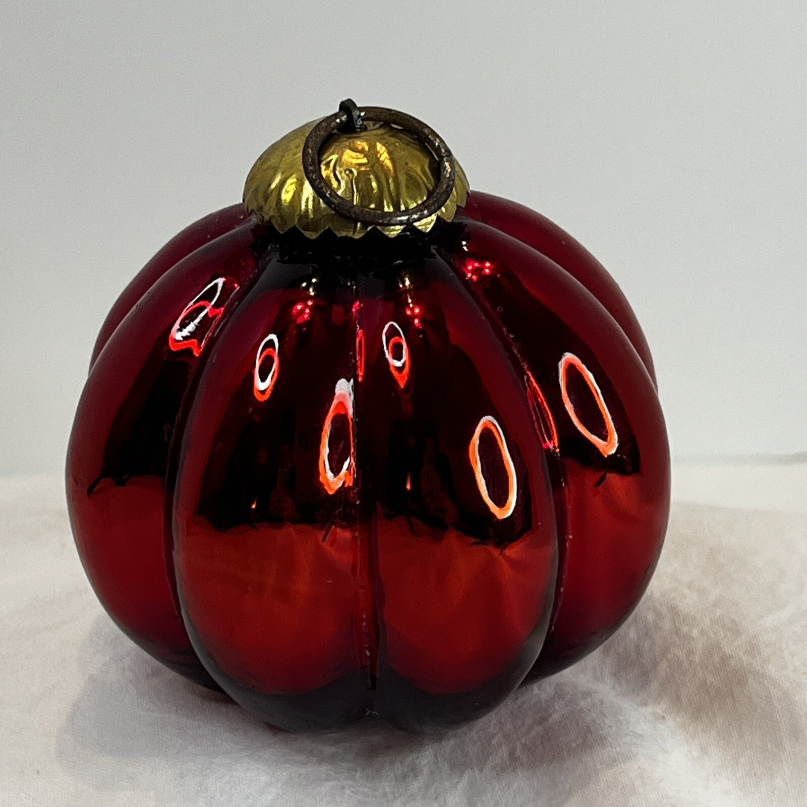 Vintage Kugel Christmas Ornament Set of 3 Red Green Gold Old World