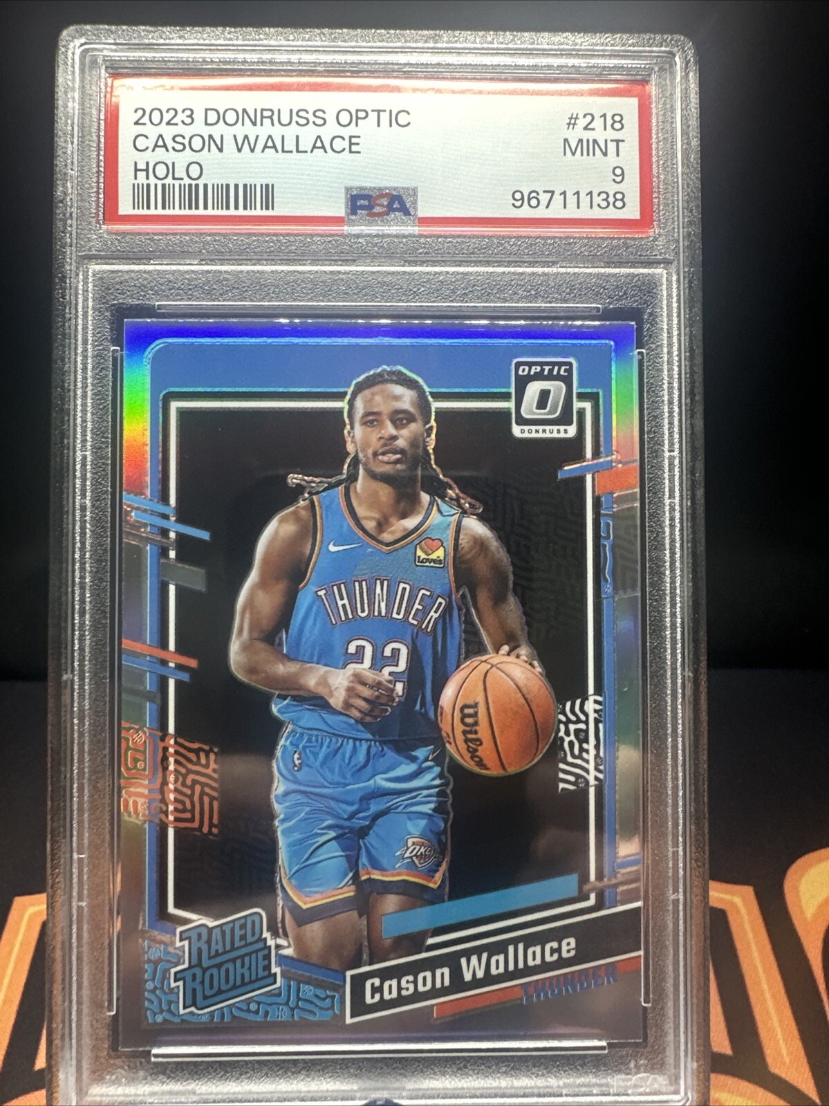 2023 Cason Wallace Donruss Optic RC Holo/Prizm PSA 9 #218