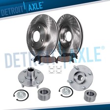 6pc Front Brake Rotors Pads + Wheel Hub Kit for 2008 2009 2010 2011 Ford Focus