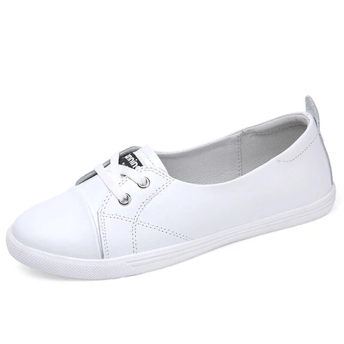 Women Oxford Shoes Leather Ballet Flats Lace Up Soft Casual Comfortable Ladies - Bild 42 von 42