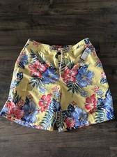 Polo Ralph Lauren Mens Floral Yellow Hawaiian Swim Trunks Size XLT