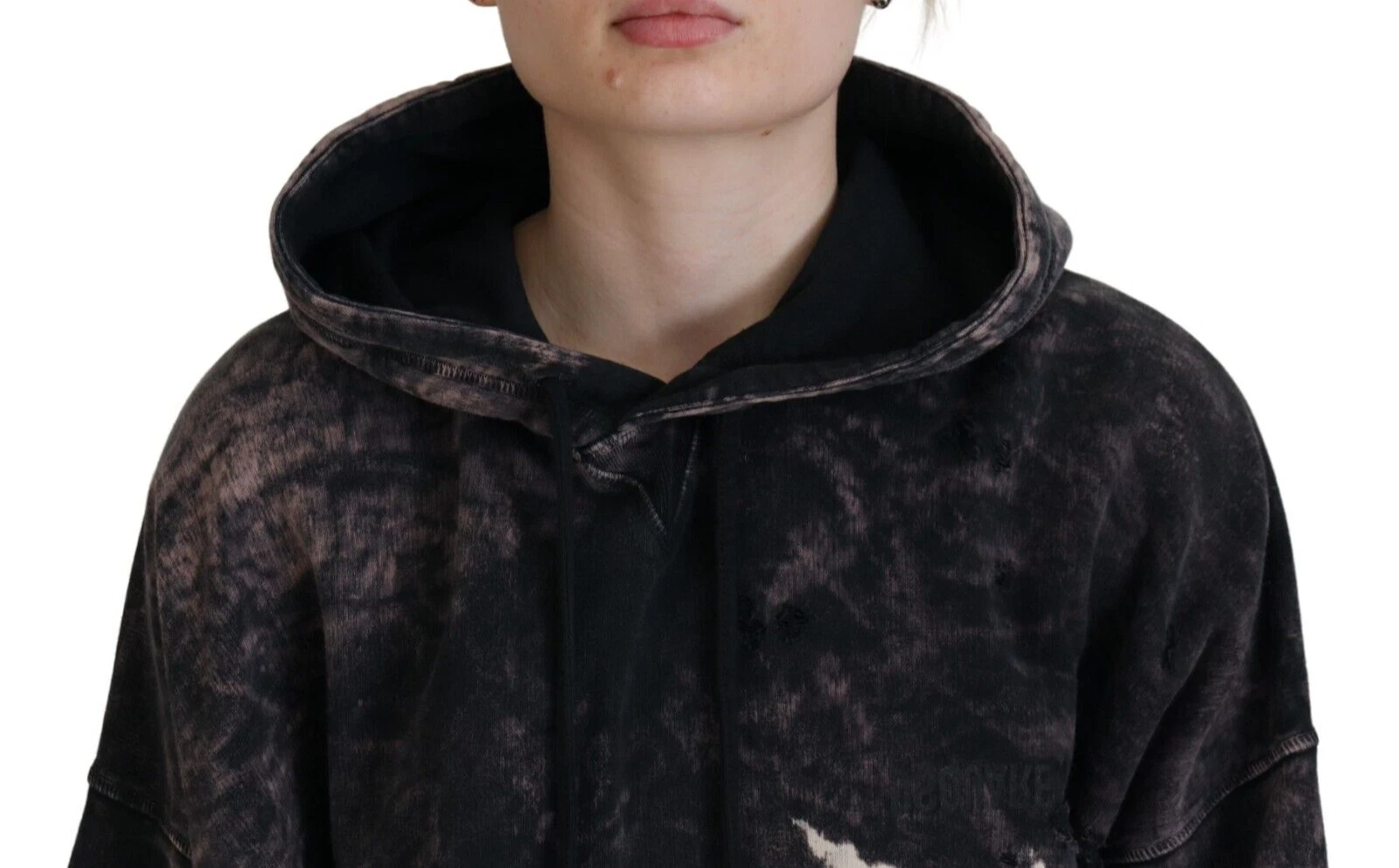 Felpa con cappuccio DSQUARED2 Maglione multicolore tinta cotone IT38 US4 XS RRP 960usd