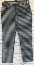 KHAKIS By GAP Women's Slim City Cropped Pants 2R Navy  White Geometric EUC