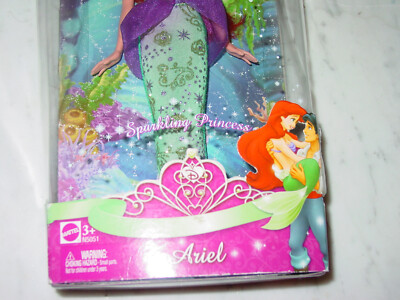 Disney Ariel Sparkling Princess Doll Little Mermaid Figure Mattel