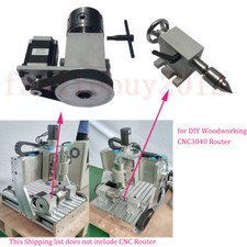 Dividing Head 3" 80mm Rotary Axis A 4th-axis 4jaw Chuck MT2 Tailstock CNC Router