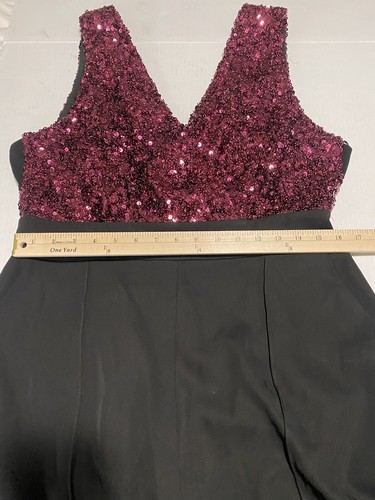 Harlyn Jumpsuit Size XL Sequin Holiday Party Cocktails Black Tie Wedding Chic - Picture 11 of 14