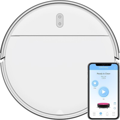 bObsweep Leaf Robotic Vacuum Cleaner, Edelweiss White BR-150