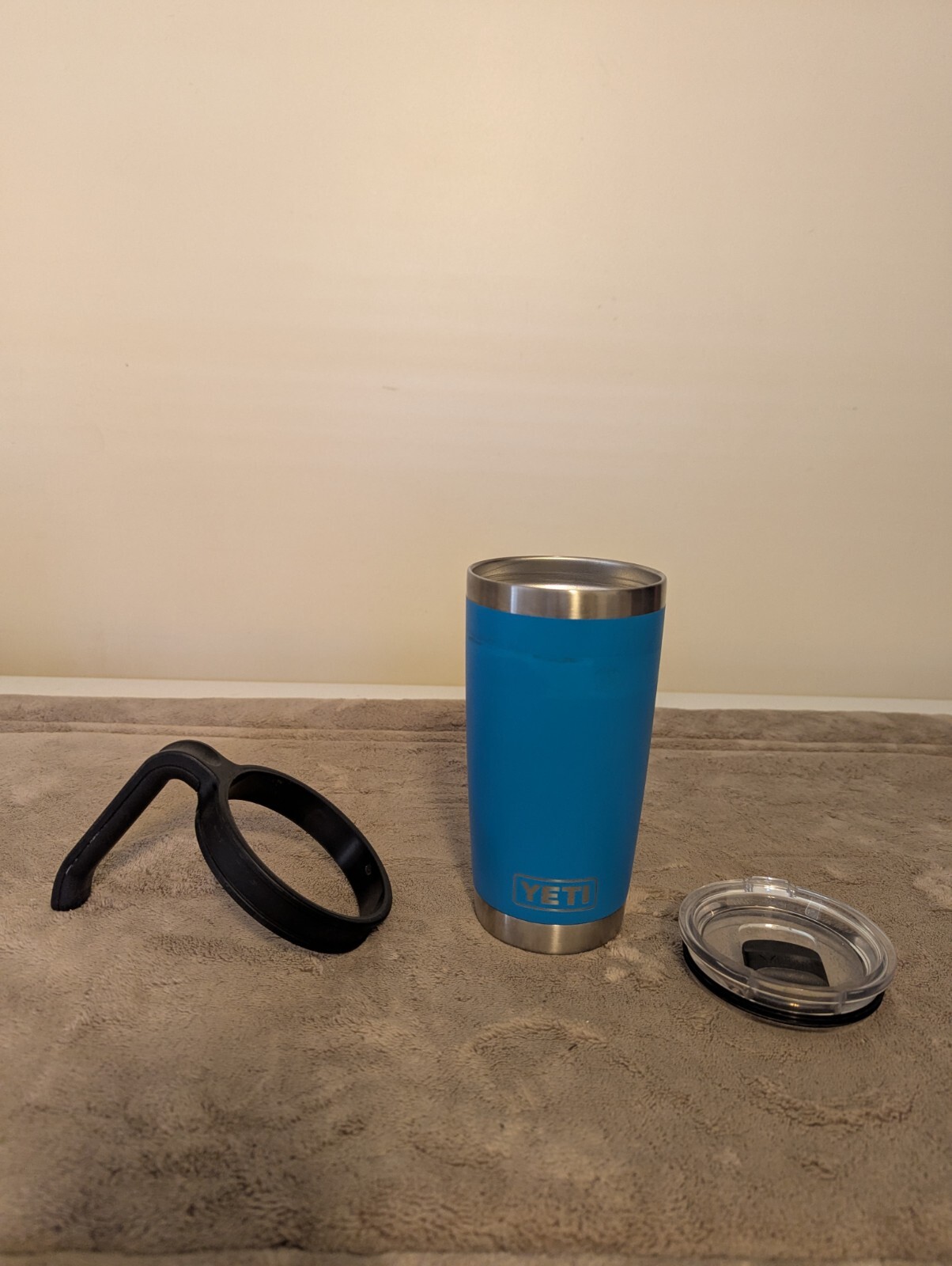 Yeti Blue 20oz Magslide Tumbler with Removable Handle Lid Used
