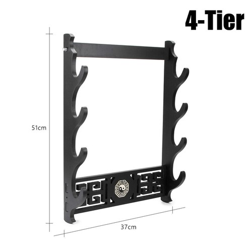 Montaggio Samurai Porta Spada Supporto Katana Tanto Staffa Rack Appendiabiti 1~4 Livelli - Foto 19 di 23