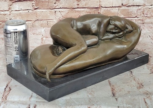 Escultura de bronce original Milo estatua de mujer desnuda reclinada estatuilla de dormitorio - Imagen 2 de 10