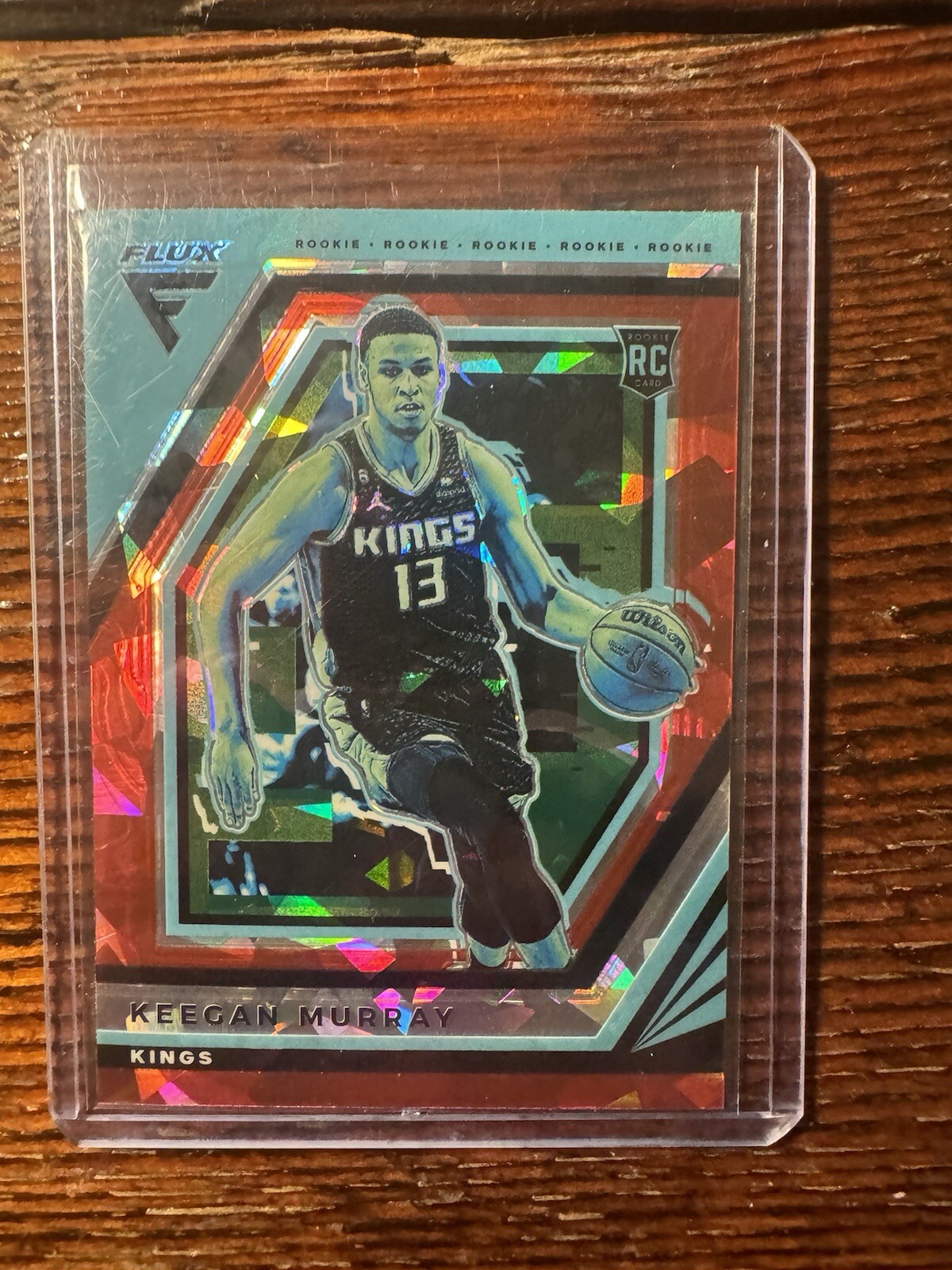 2022-23 Panini Flux Keegan Murray Red Cracked Ice Prizm Rookie RC #228 Kings SP