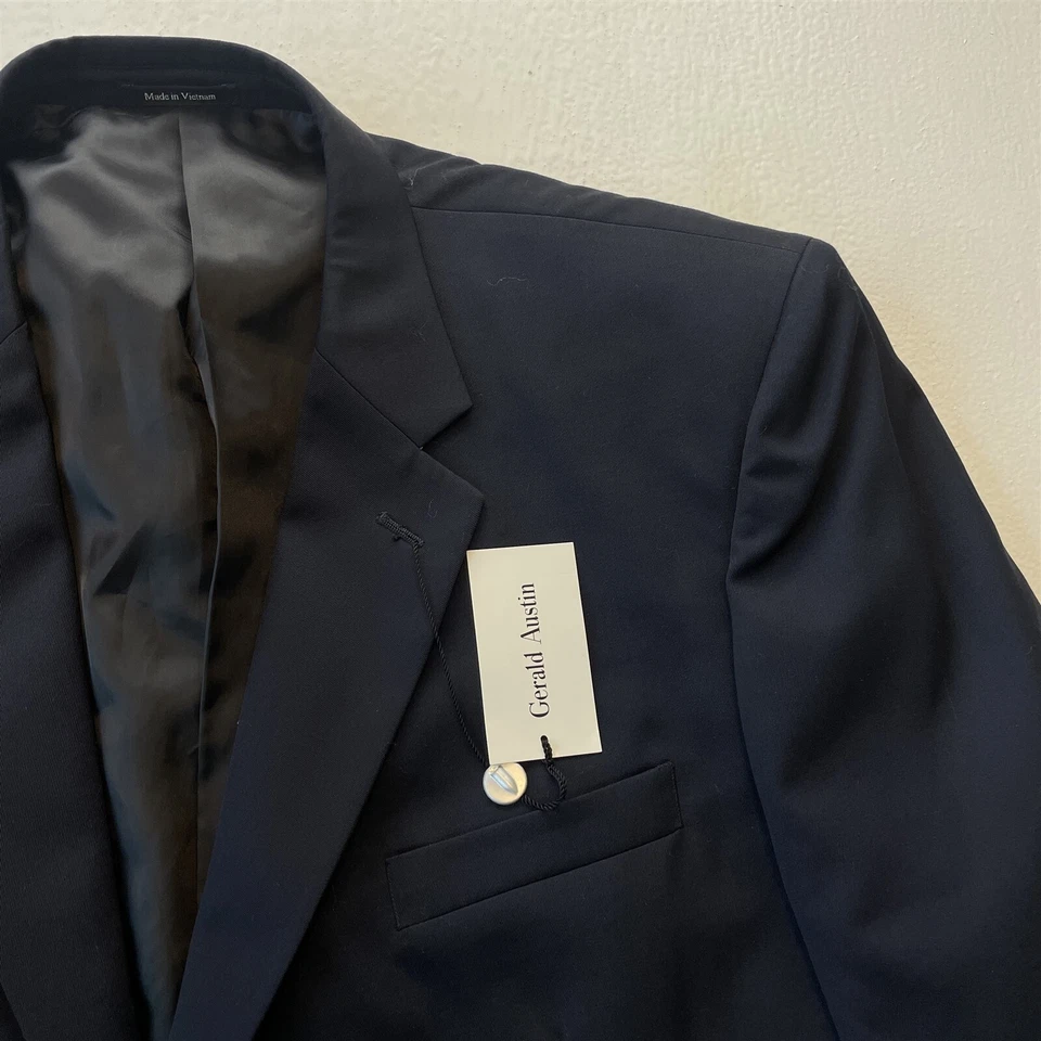 NUEVO Gerald Austin 50R Azul Marino Dorado Botón Lana Hombres Blazer Abrigo Deportivo Chaqueta Foto 2 de 4