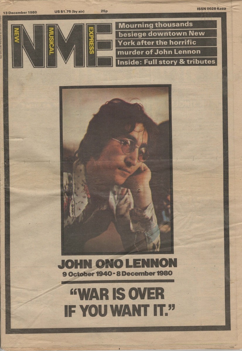 New Music Movement 1980 ポスター NME New Musical Express December 13th 1980, John Lennon Death