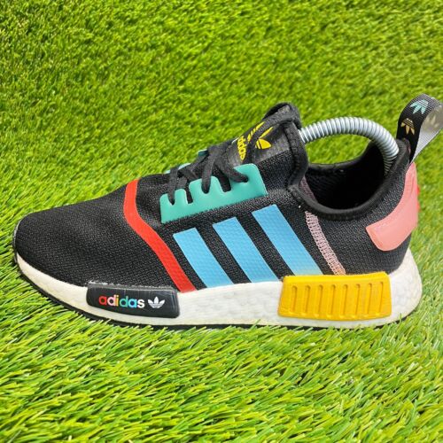 Adidas NMD R1 Boys Size 5.5Y Black Blue Red Pink Athletic Running Shoes Sneakers - Picture 3 of 10