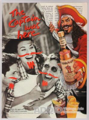 Captain Morgan Spiced Rum 1995 PRINT AD pirate marker moustache ad page ...