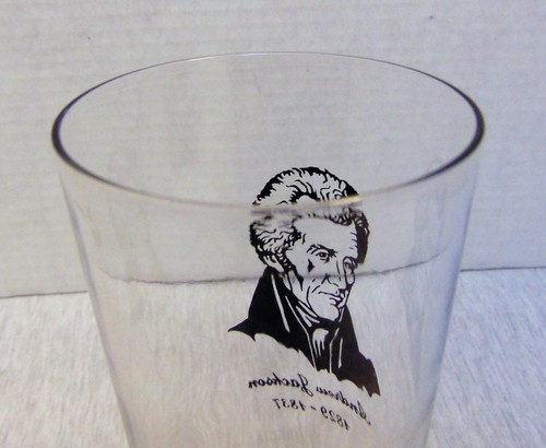 Presidential Political Vintage 1950's President Jackson tall Water Glass 7" - Picture 6 of 6