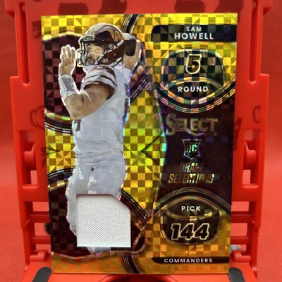 SAM HOWELL 2022 SELECT ROOKIE DRAFT SELECTIONS PATCH GOLD PRIZM 05/10 RC