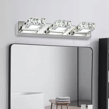 Modern LED Crystal Mirror Light Bathroom Toilet Wall Lamp Fixture Vanity lamp US